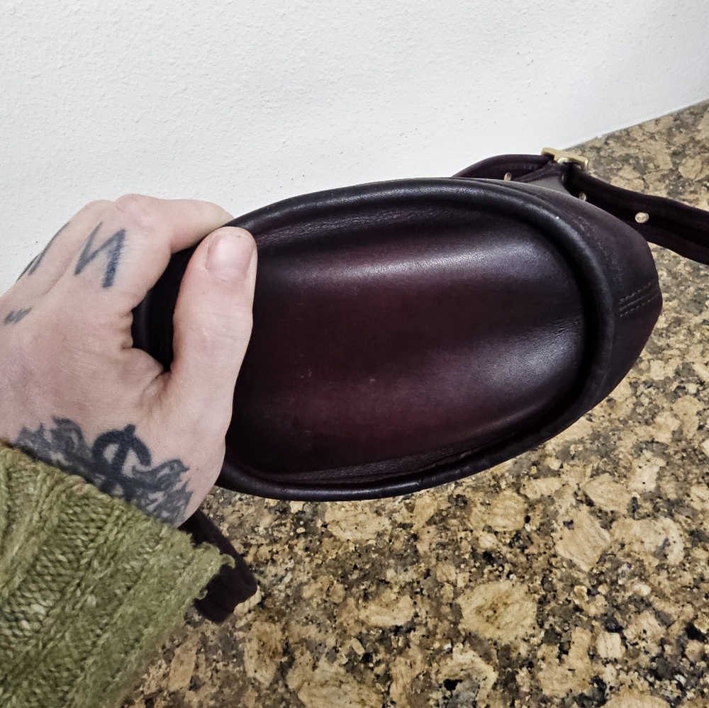 Recycled Riot Vintage Coach Maggie dyed in luscious warm red and purple patina - Picture 9 of 16
